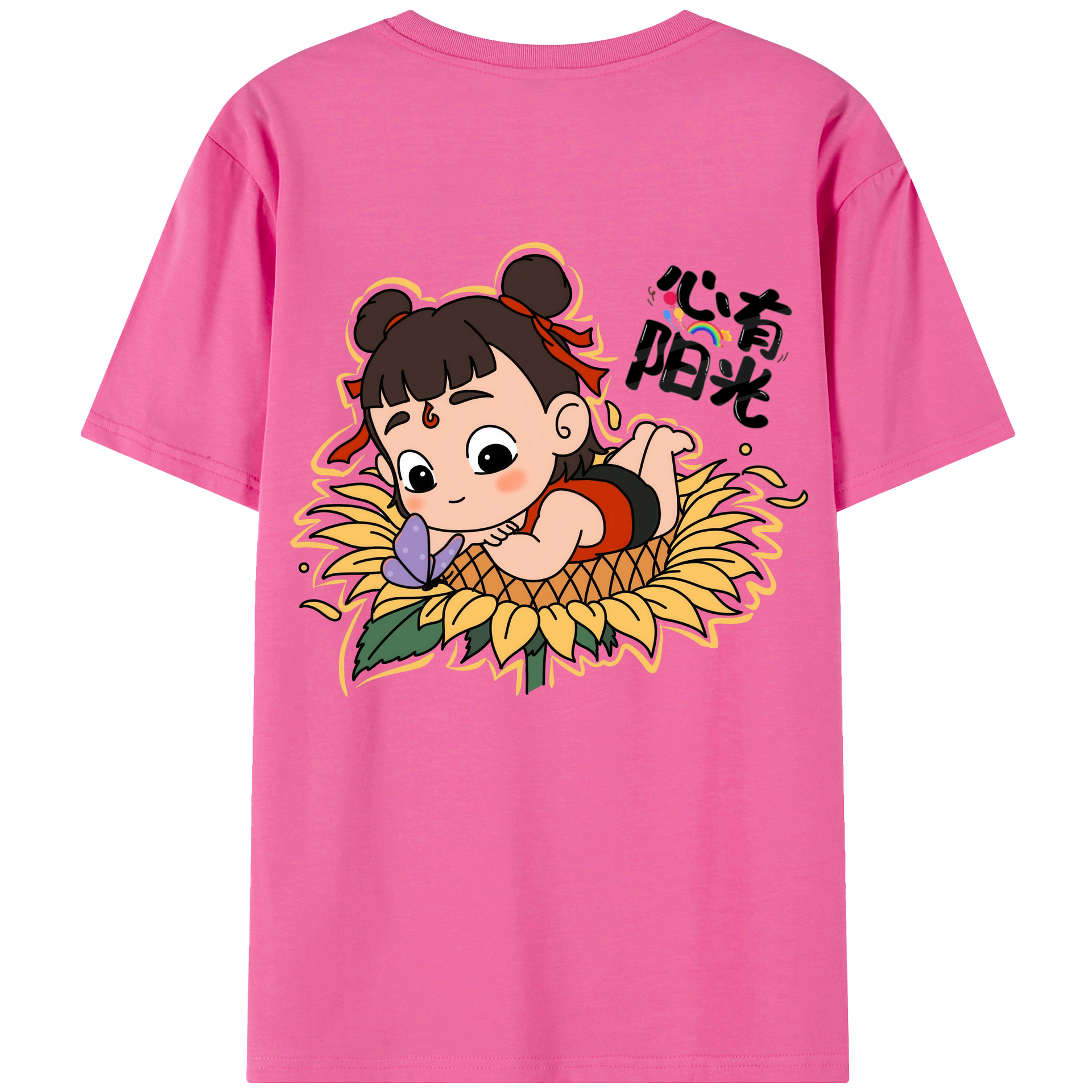 （画像用） Ne Zha 2 ナタ 魔童の大暴れ レディース半袖Tシャツ(バックプリント)